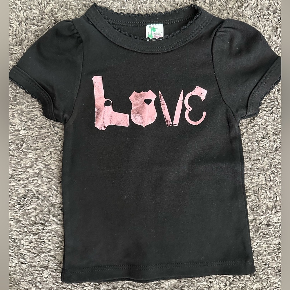 Girls 6-12mo Officer Parent Love tee